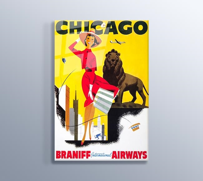 Chicago Vintage Havayolu Posteri