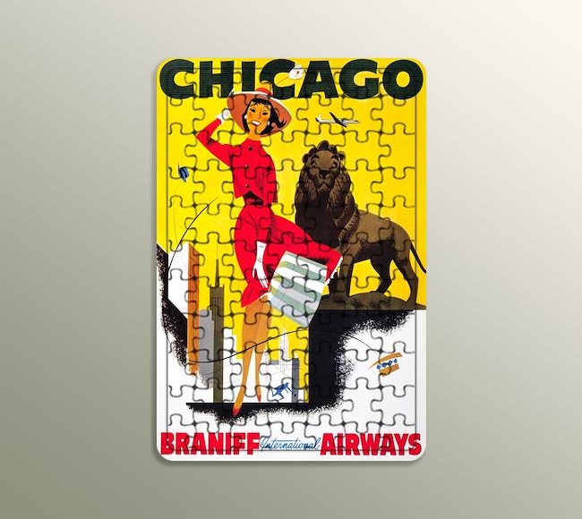 Chicago Vintage Havayolu Posteri