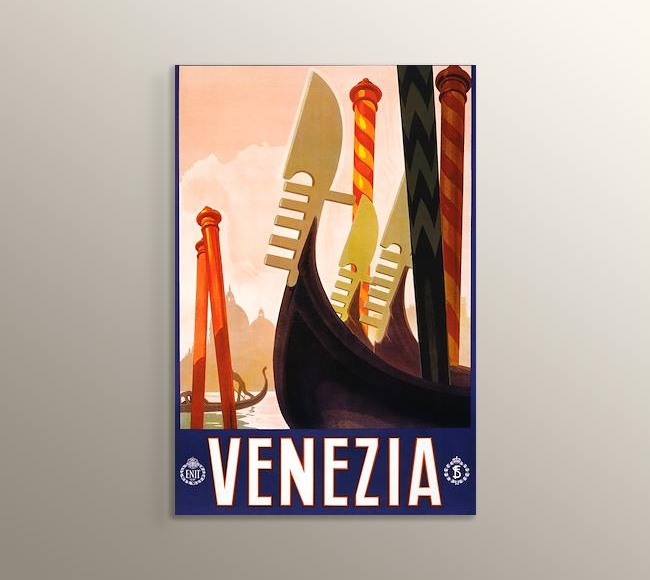 Venedik Vintage Gondol Posteri