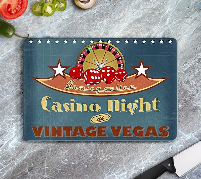 Vegas Casino Gecesi Vintage Poster