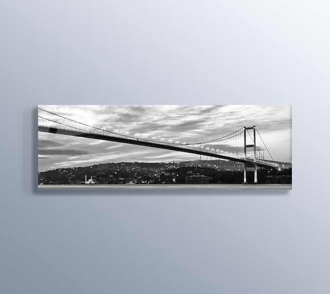 İstanbul - Boğaziçi Köprüsü Siyah Beyaz Panaromik