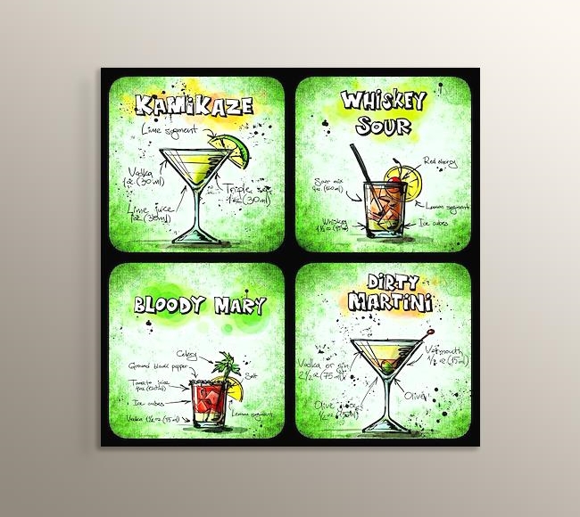 Kamikaze - Whiskey Sour - Bloody Mary - Dirty Martini