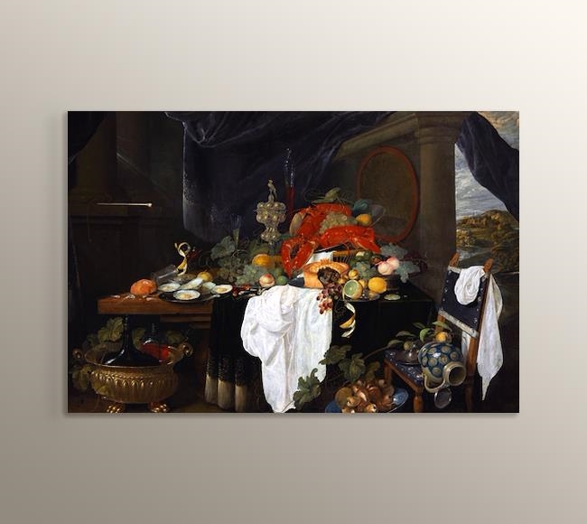A Pronk Still Life with Fruit, Oyters, and Lobsters