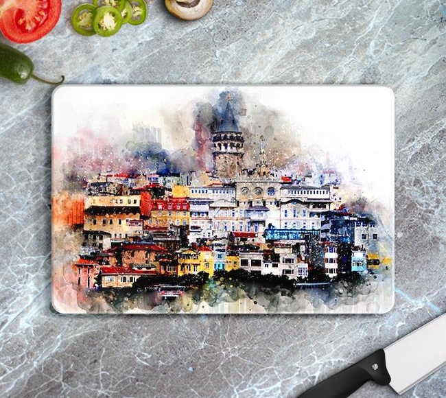 Galata Kulesi Sulu Boya Deseni Replikası - İstanbul