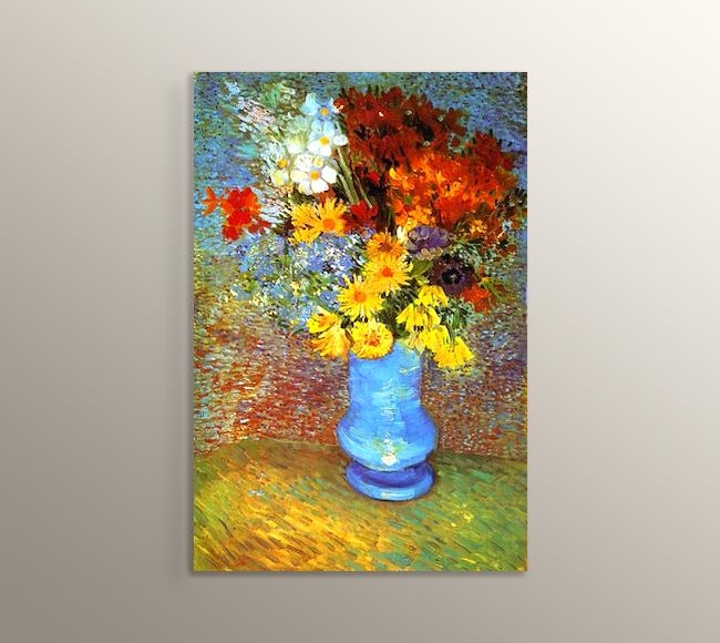 Flowers in a Blue Vase - Mavi Vazoda Çiçekler