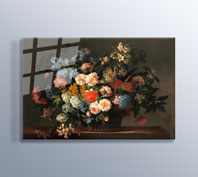 Still Life With Basket of Flowers - Çiçek Sepeti