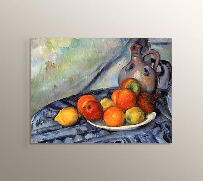 Fruit and a Jug on a Table - Masadaki Meyveler ve Sürahi