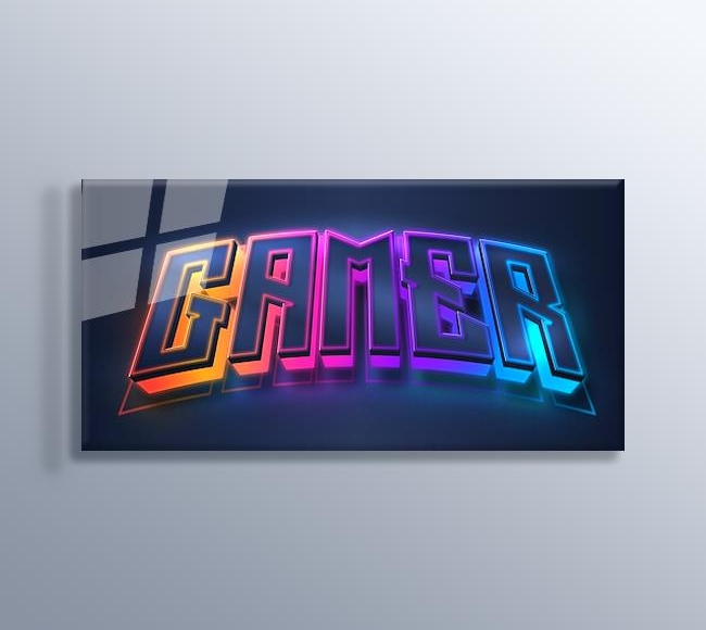 Gamer - Renkli Neon Deseni
