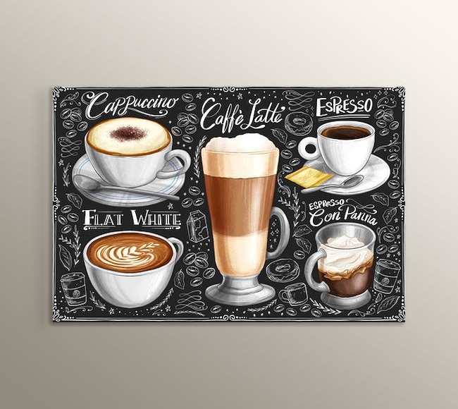 Kahve Türleri - Cappuccino - Flat White -Caffe Latte - Espresso - Espresso Con Panna