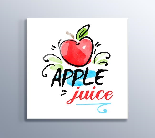 Elma Suyu - Apple Juice Sulu Boya Deseni