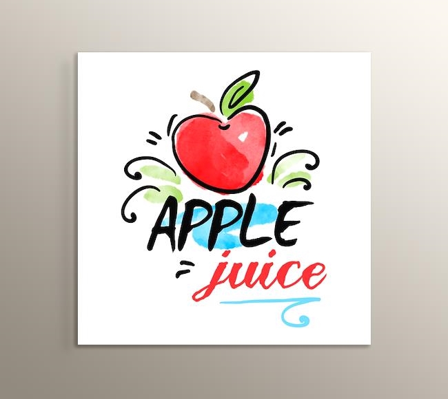 Elma Suyu - Apple Juice Sulu Boya Deseni