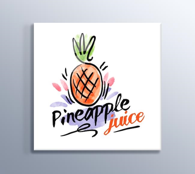 Ananas Suyu - Pineapple Juice - Sulu Boya Deseni