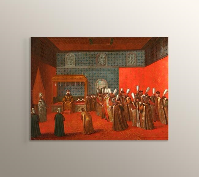 Osmanlı Padişahı Sultan III. Ahmed ile Hollanda Büyükelçi Cornelis Calkoen bir görüşmede