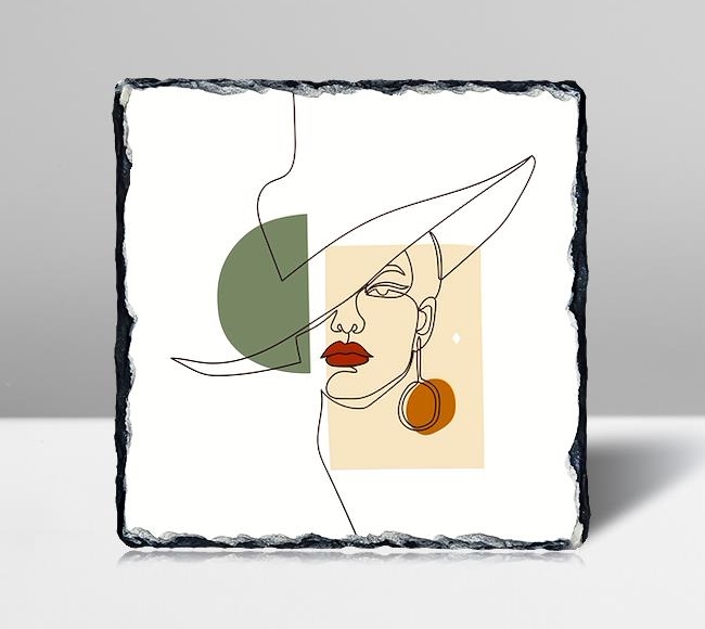 Soyut Şapkalı Kadın Portresi - Çizgi Sanatı