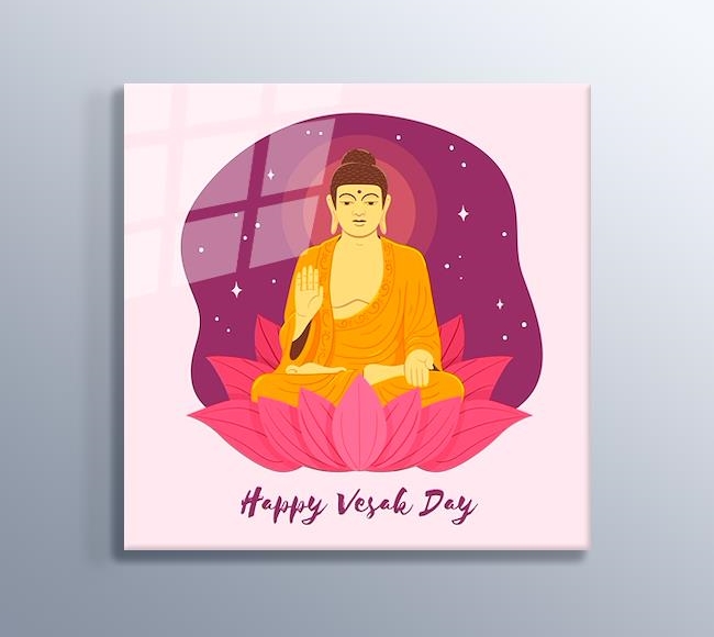 Happy Vesak Day İllüstrasyonu