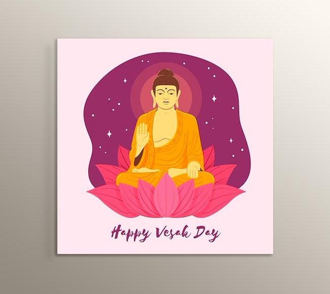 Happy Vesak Day İllüstrasyonu