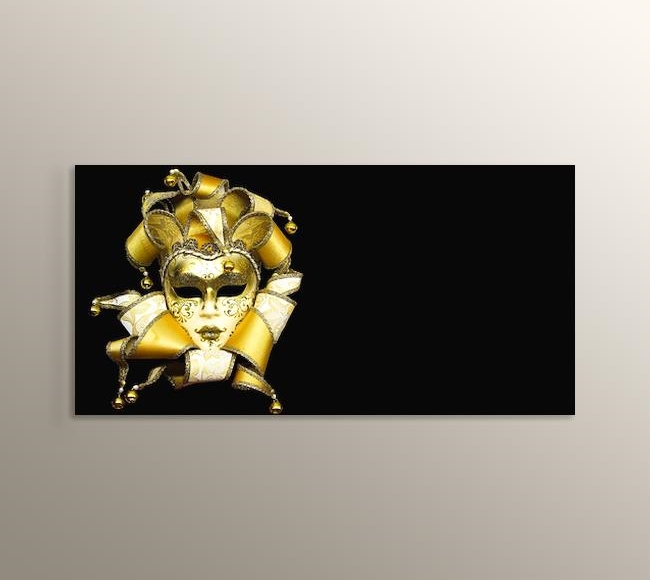 Siyah Fonda Altın Karnaval Maskesi