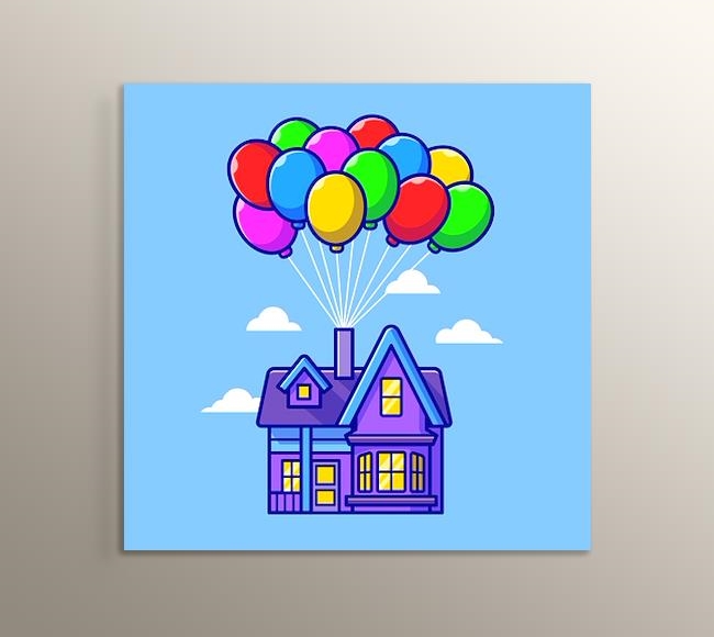 Bacasındaki Balonlarla Uçan Ev