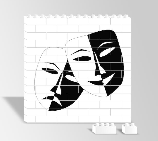Siyah Beyaz Tiyatro Maskeleri