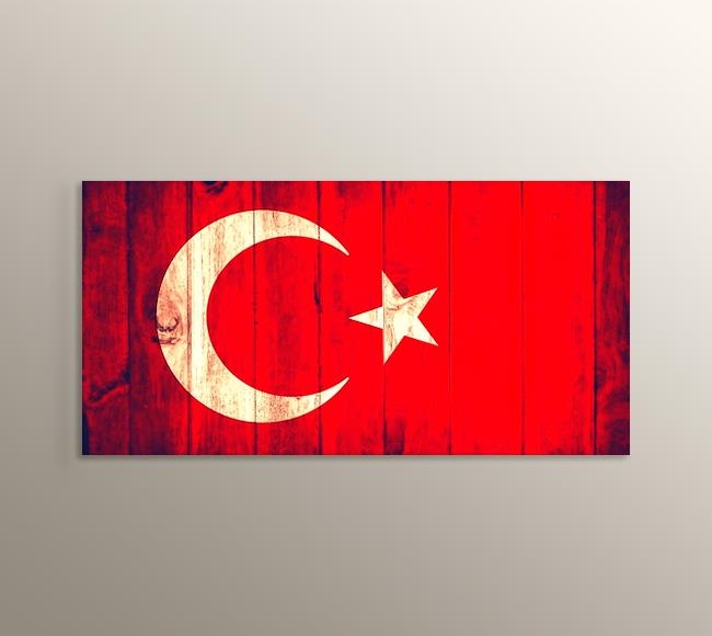 Ahşap Desenli Türk Bayrağı