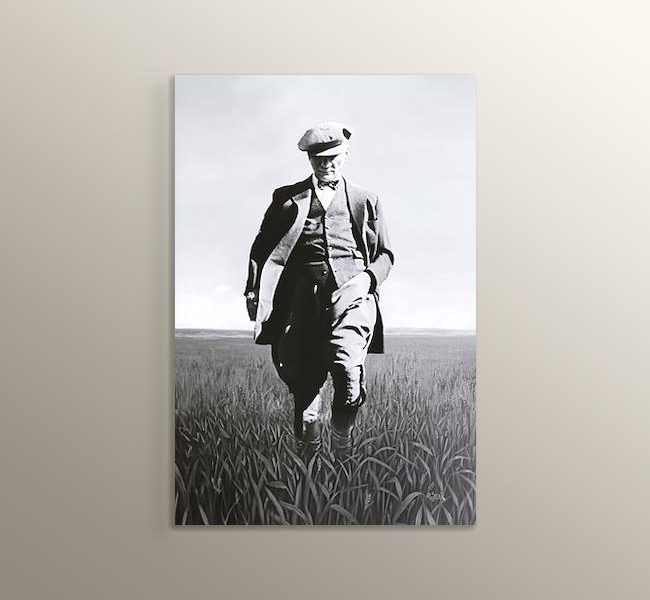  Atatürk Başak Tarlasında Yürürken