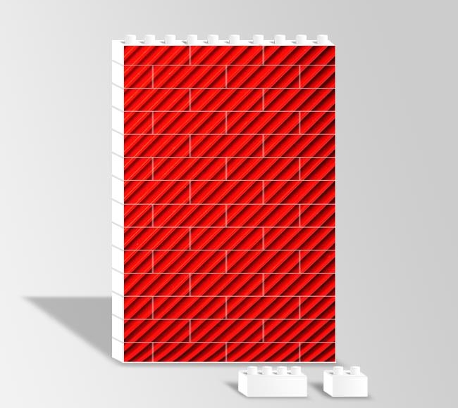 Kırmızı Üç Boyutlu Diyagonal Şeritler