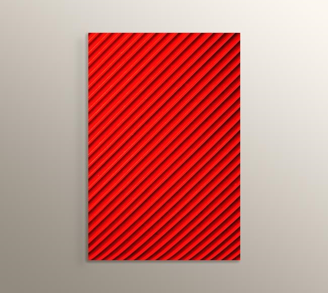 Kırmızı Üç Boyutlu Diyagonal Şeritler