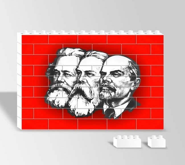 Marx, Engels ve Lenin - Sovyet Propaganda Posteri