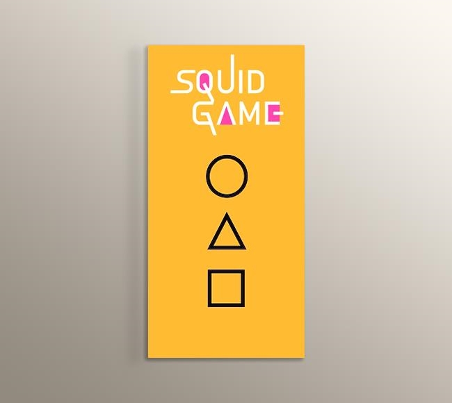 Sarı Zeminde Squid Game Şekilleri