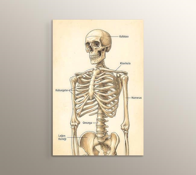  nsan skeleti Temel Anatomi G rseli Retro Yapboz Resim Tablohane