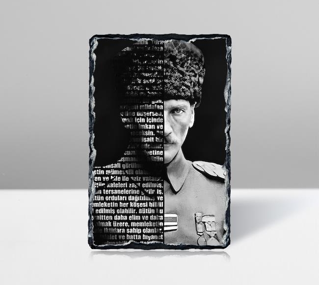 Atatürk'ün Gençliğe Hitabesi Tipografi - Siyah Beyaz 2