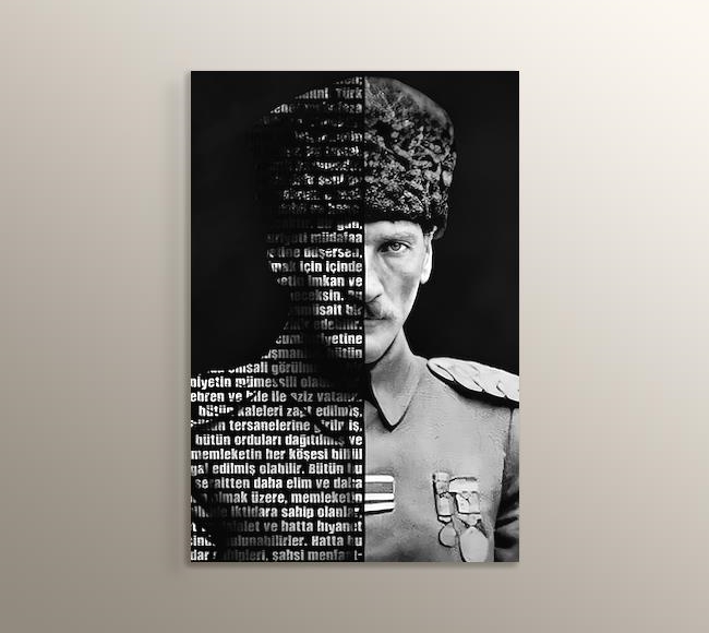 Atatürk'ün Gençliğe Hitabesi Tipografi - Siyah Beyaz 2
