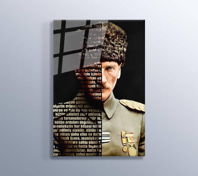 Atatürk'ün Gençliğe Hitabesi Tipografi - Renkli