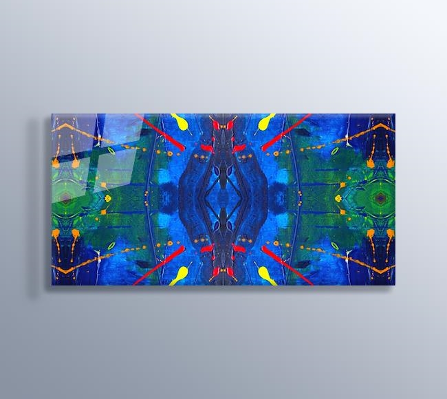 Kaleydoskop'taki Mavi Kanvasın Üstündeki Boyaların Görüntüsü - 3
