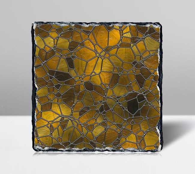 Kahverengi Camdaki Mozaik Vitray Desen