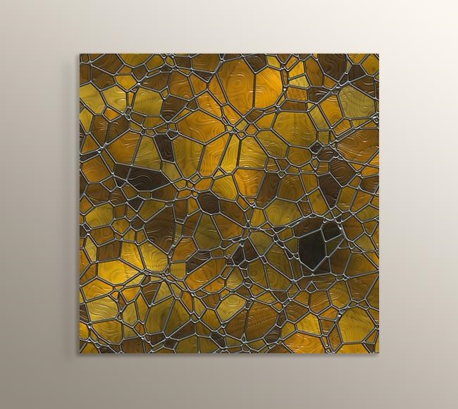 Kahverengi Camdaki Mozaik Vitray Desen