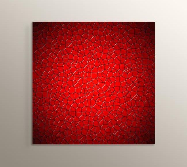 Kırmızı Camdaki Mozaik Vitray Desen - 2