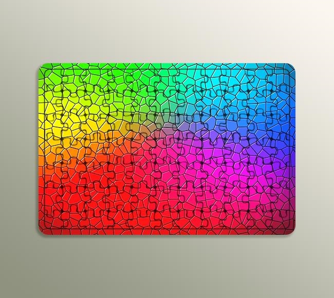 Gökkuşağı Renkli Camdaki Mozaik Vitray Desen - 2