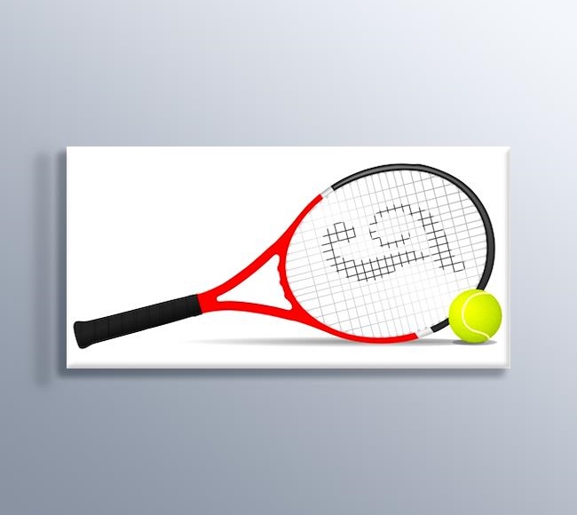Beyaz Fonda Raket ve Tenis Topu