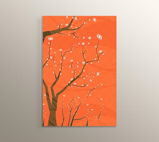 Minimalist Ağaçlar Japon Afişi