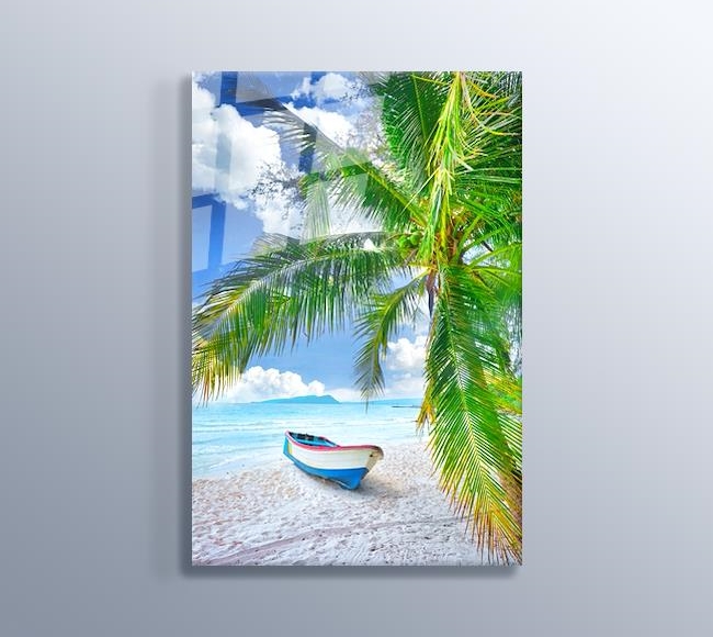 Kumsaldaki Palmiye Ağacı ve Tekne