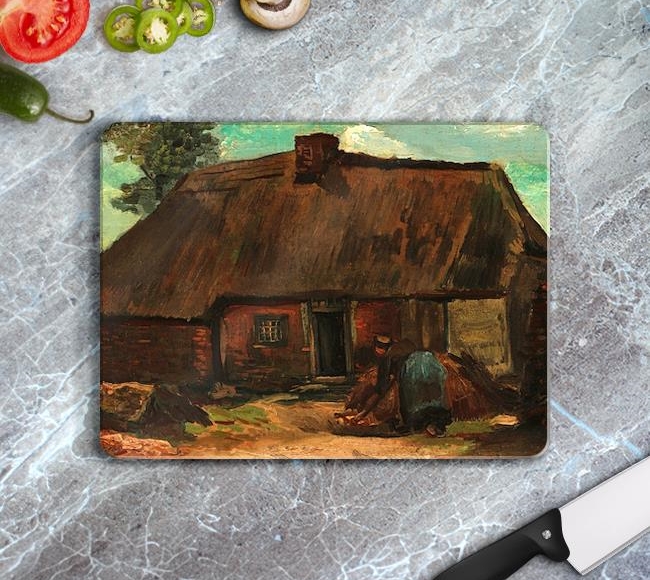 Cottage with Peasant Woman Digging