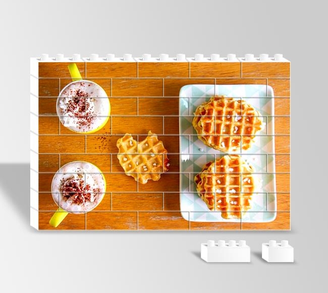 İçeceklerle Waffle Kompozisyonu