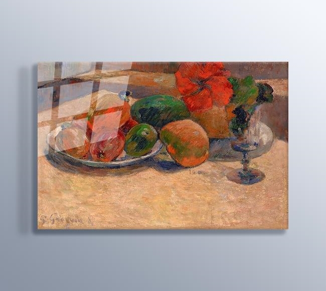 Still Life with Mangoes and a Hibiscus Flower