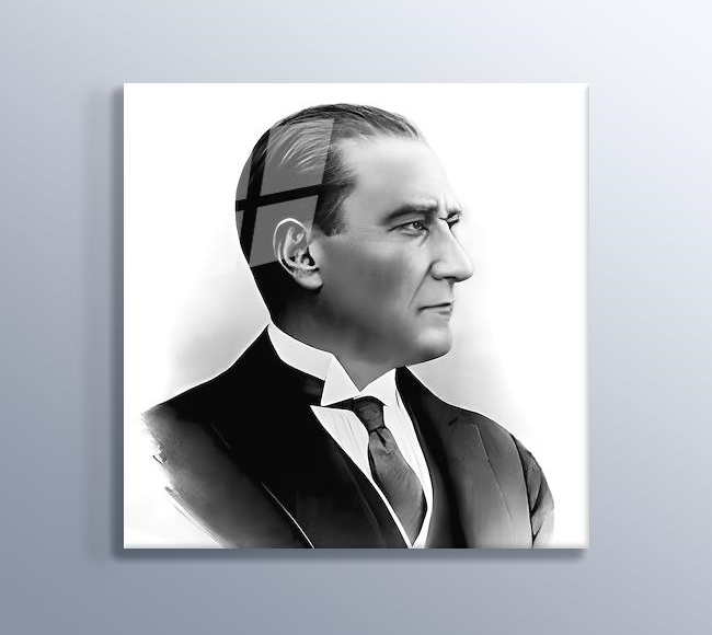 Atatürk - Siyah Beyaz - Çizgisel Seri