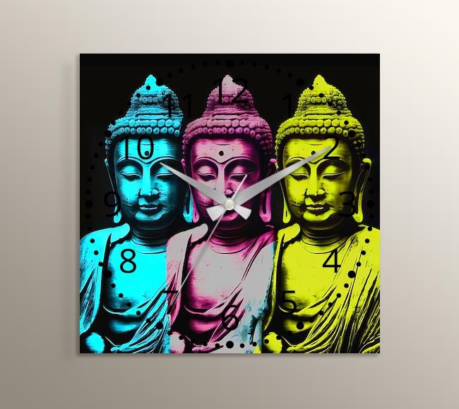Buddha 3 Renk Pop Art Stili