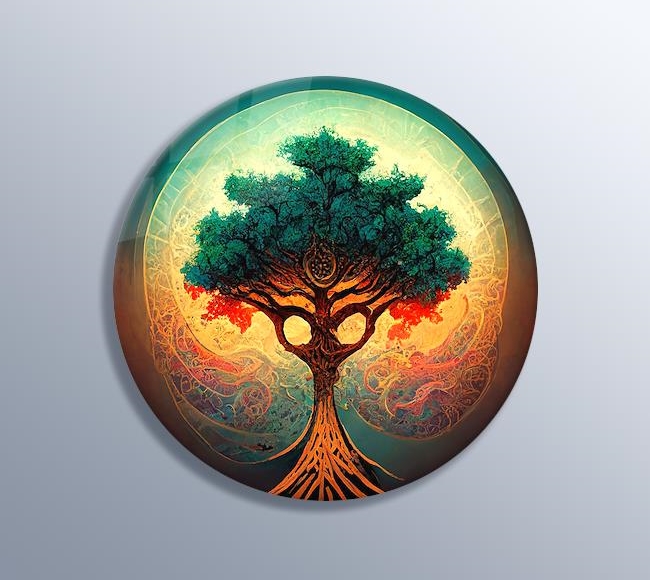 Kutsal Hayat Ağacı Sembolü Refah ve Büyüme illüstrasyonu