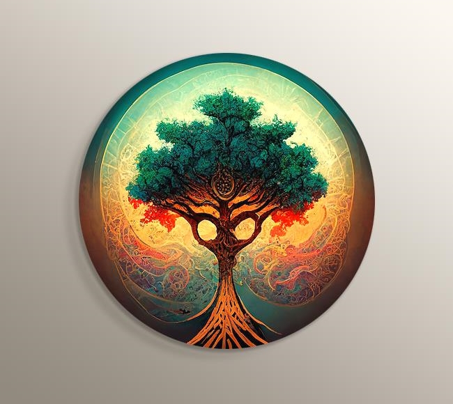 Kutsal Hayat Ağacı Sembolü Refah ve Büyüme illüstrasyonu