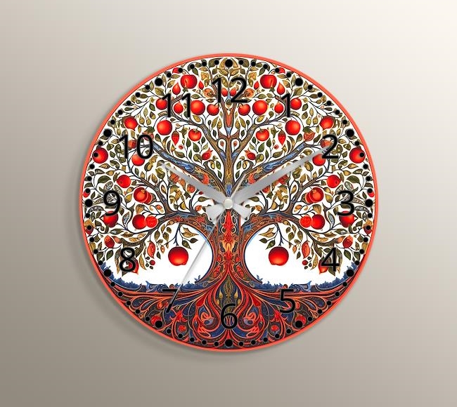 Anadolu Rüyası: Turuncu ve Kırmızı Renklerde Meyveli Hayat Ağacı