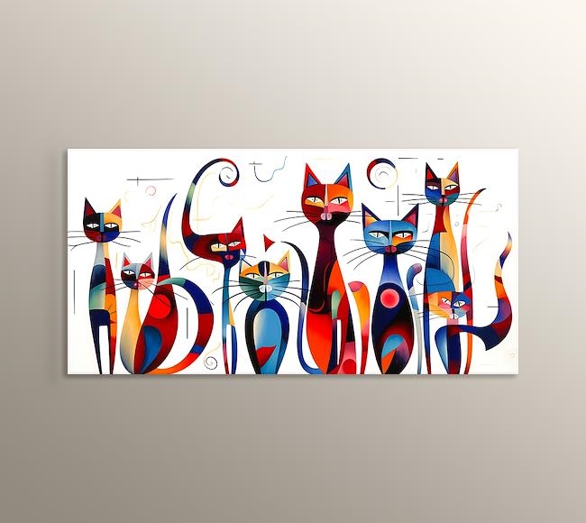 8 Kedi Wassily Kandinsky Tarzı